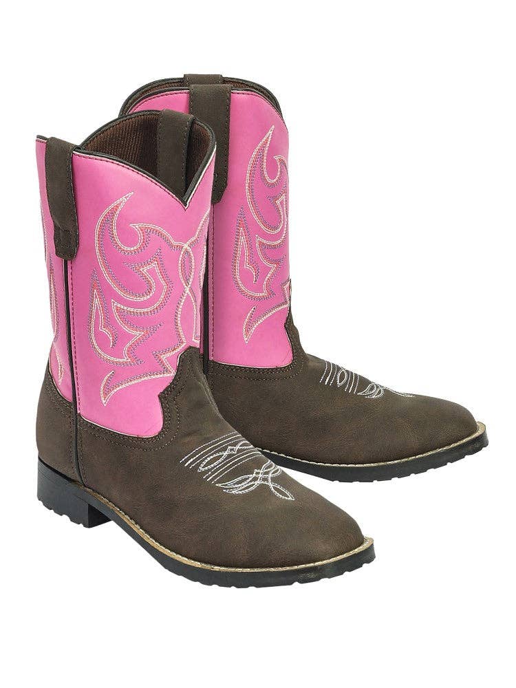 TuffRider Children's Voyageurs Square Toe Western Boot: Mocha