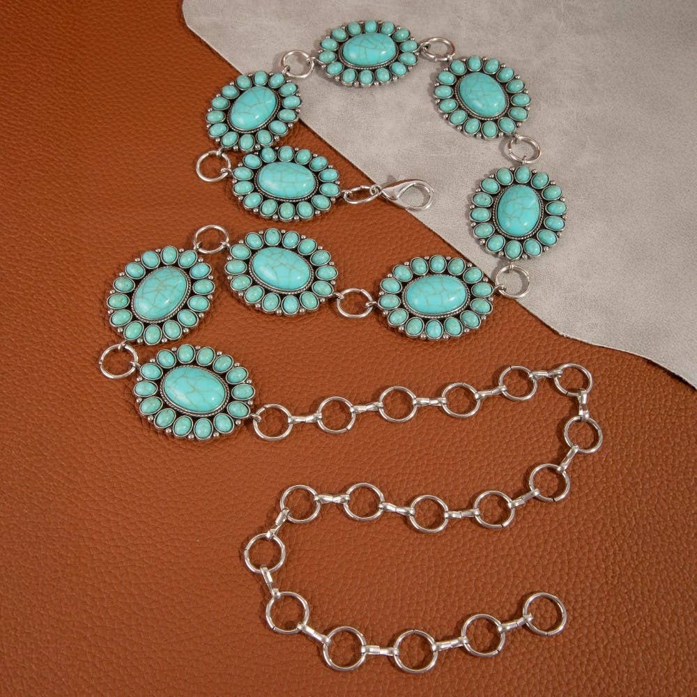 Oval Concho Chain Belt