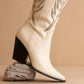 The Bronco Off White | Knee High Cowboy Western Boot: Off White