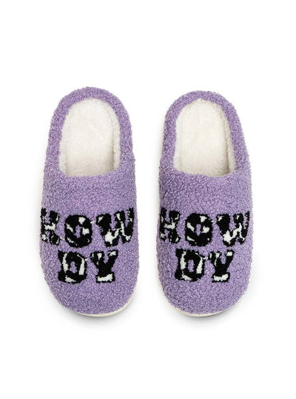 Indoor / Outdoor Slippers - Cow Print "Howdy"