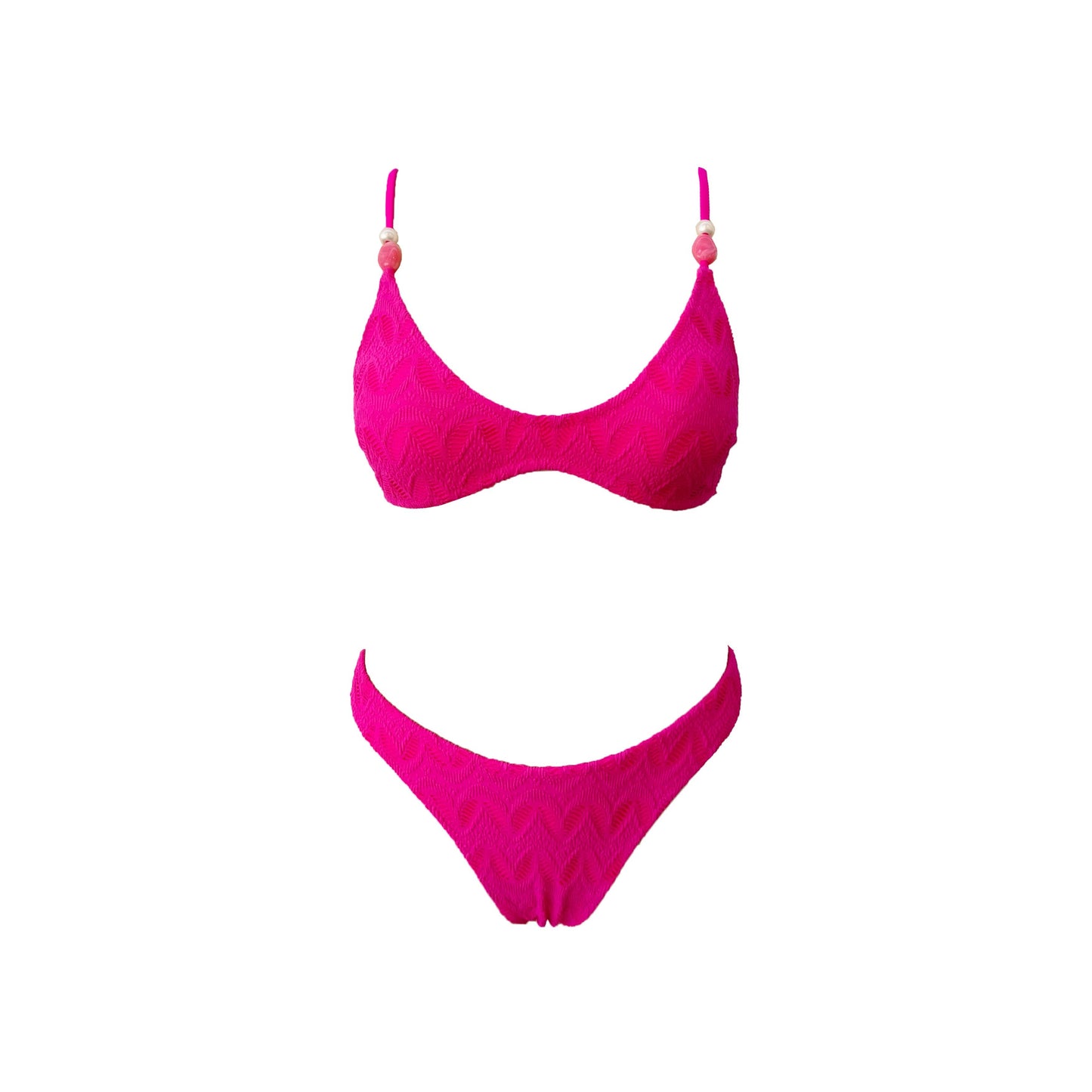 Wavy Muse Bikini Set: FUSCHIA