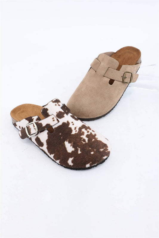 CORK CUSHIONED SLIP ON SL: BROWN COW