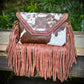 Upcycled LV Cowhide Leather Fringe Crossbody Western Rodeo