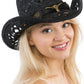 Longhorn Monochrome Belt Crochet Woven Cowboy Hat: Hot Pink