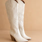 The Astrid White | Knee High Cowboy Western Boot: White