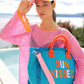 CABANA "SUN KISSED" TOTE, AQUA