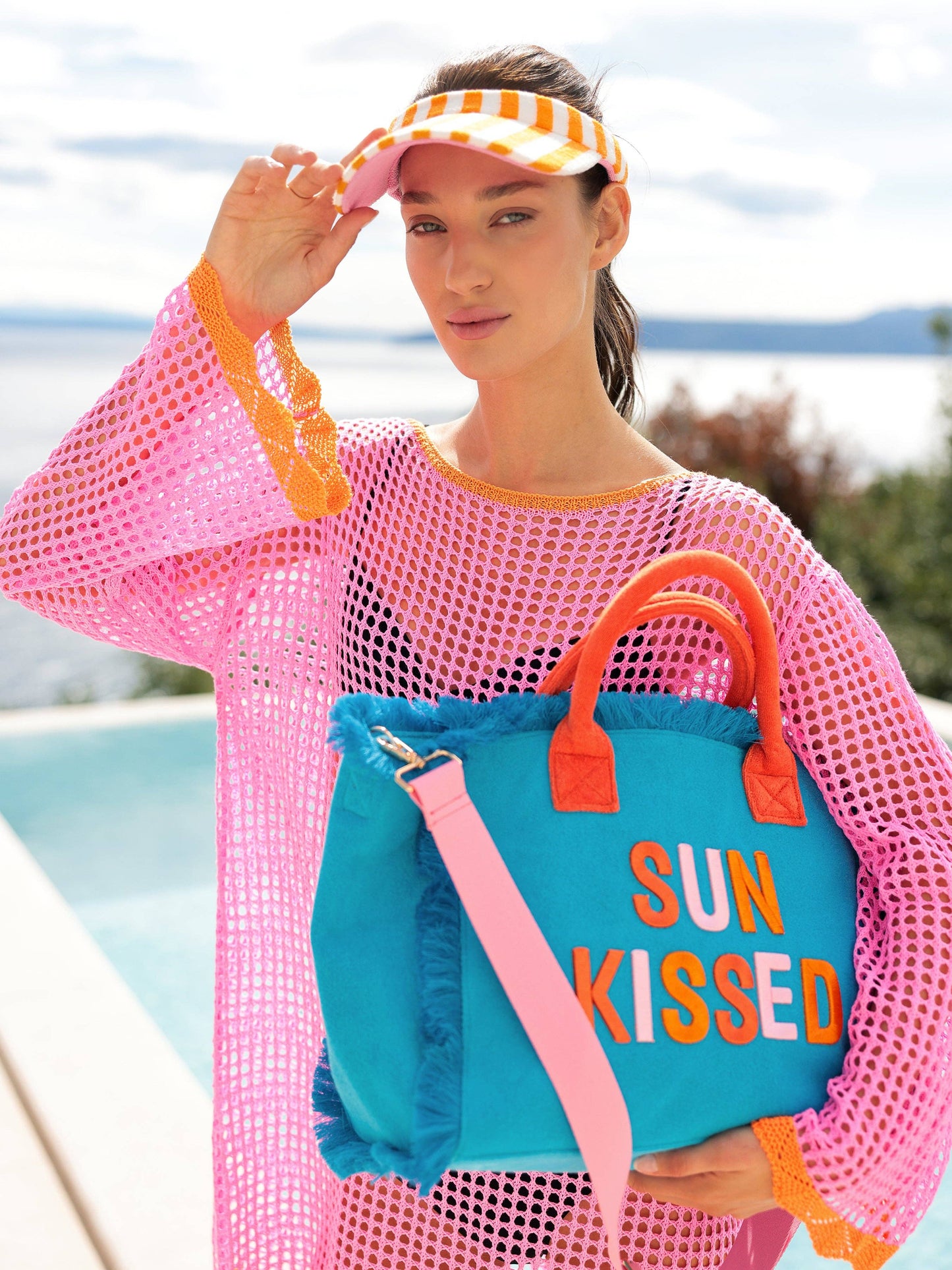 CABANA "SUN KISSED" TOTE, AQUA