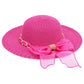 Kids Scallop Hem Paper Straw Floppy Sun Hat