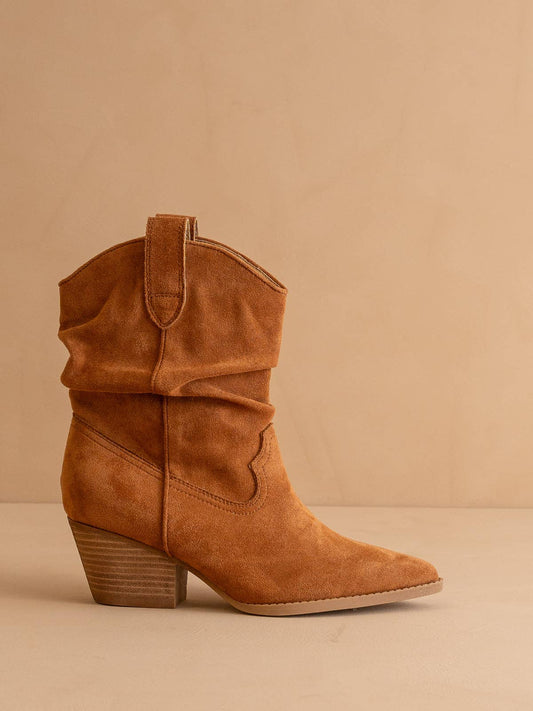 The Kit | Caramel Slouchy Western Bootie: CARAMEL