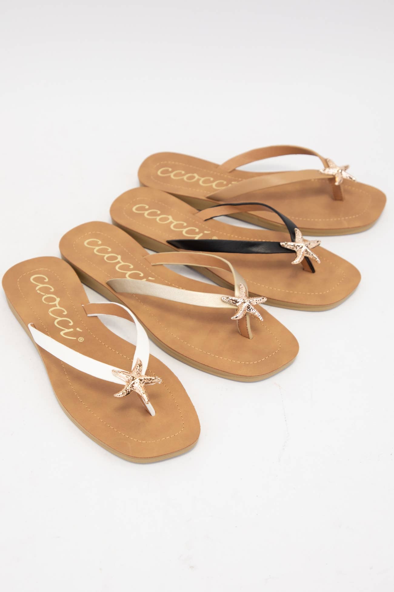 MISTY GOLDEN STARFISH DECOR THONG STRAP SANDAL