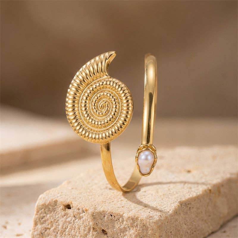 Shell Pearl Arm Cuff Bracelet
