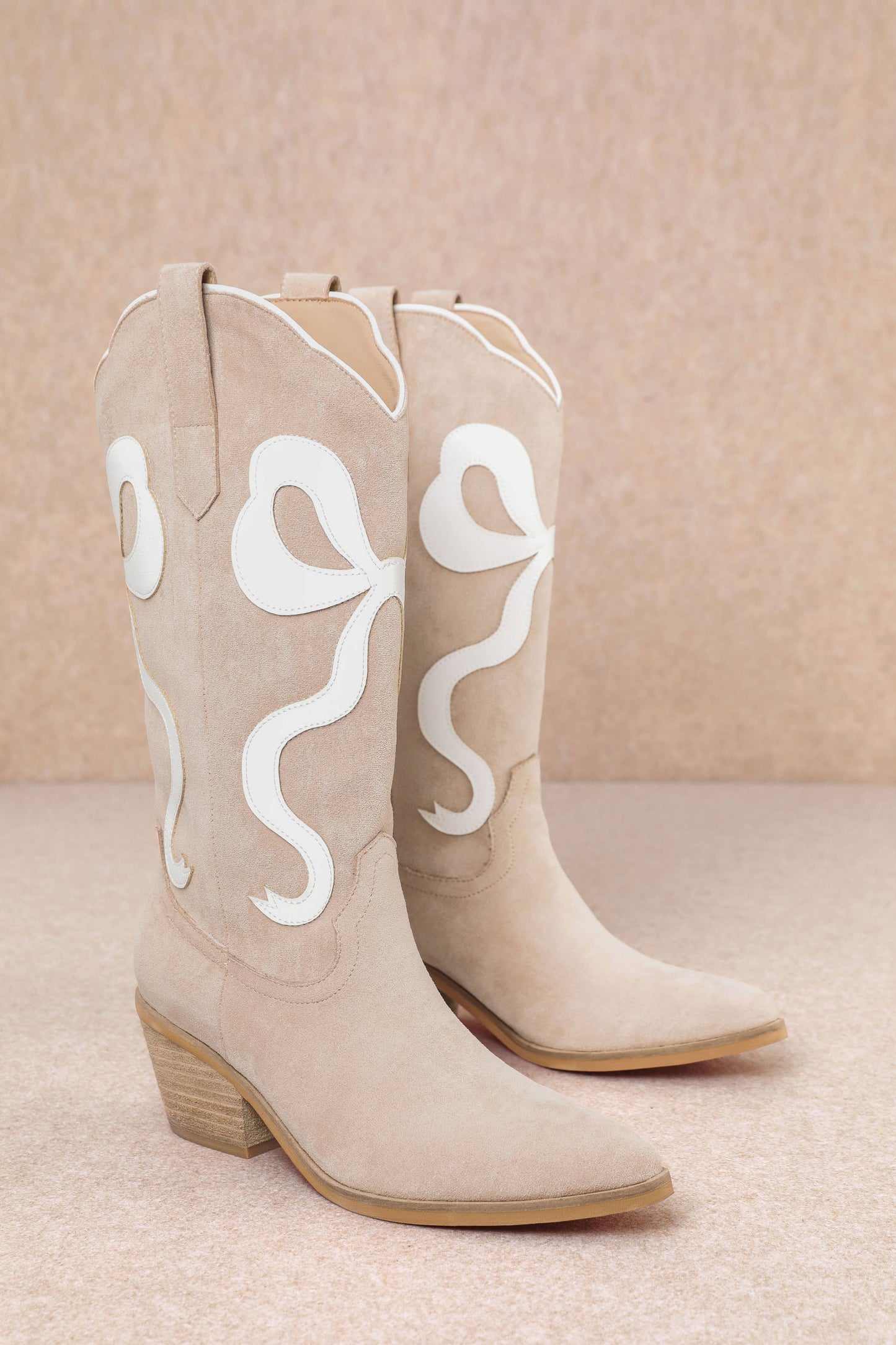RUBY BOW SWIRLING PATTERNED WESTERN BOOTS: WHITE/ LIGHT BLUE / B12