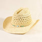 Braided Beads Straw Cowboy Hat