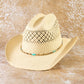Beaded Straw Cowboy Hat