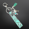 Embossed Leather Western Keychain with Charms