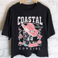 COASTAL COWGIRL BOOTS GRAPHIC LONG CROP TOP
