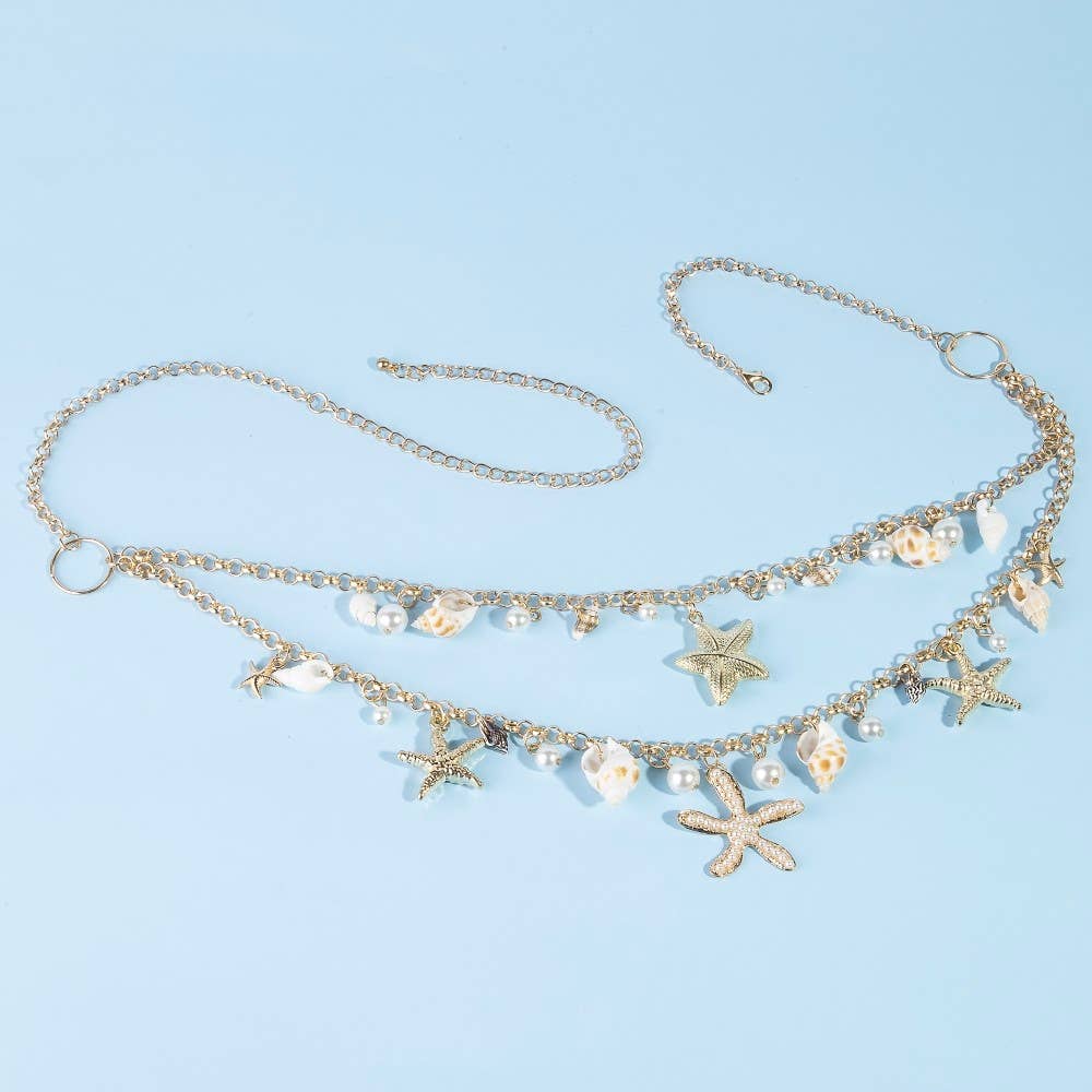 Sealife Charms Layered belly Chain Belt