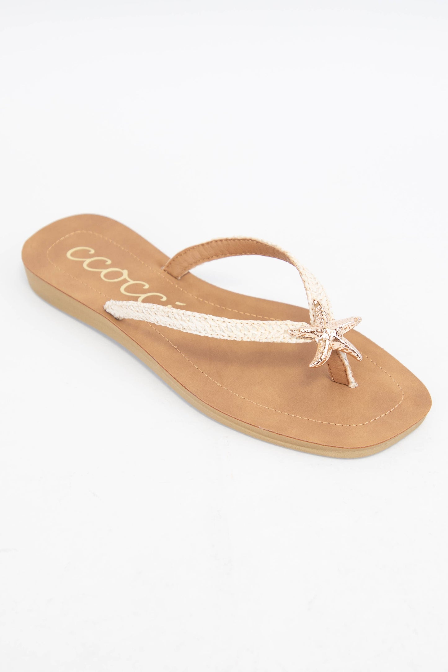 MISTY GOLDEN STARFISH DECOR THONG STRAP SANDAL