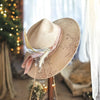 Suede Rancher Hat, Cowboy Hat | Sunflower Floral Brim: Beige